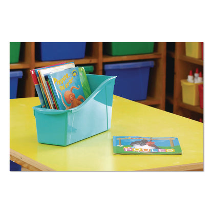 Storex Large Book Bin, 2 gal, 5.3" x 14.3" x 7", Black, 6/Pack (STX70109E06C)