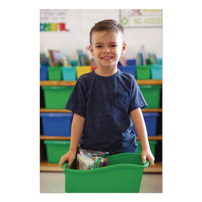Storex Large Book Bin, 2 gal, 5.3" x 14.3" x 7", Black, 6/Pack (STX70109E06C)