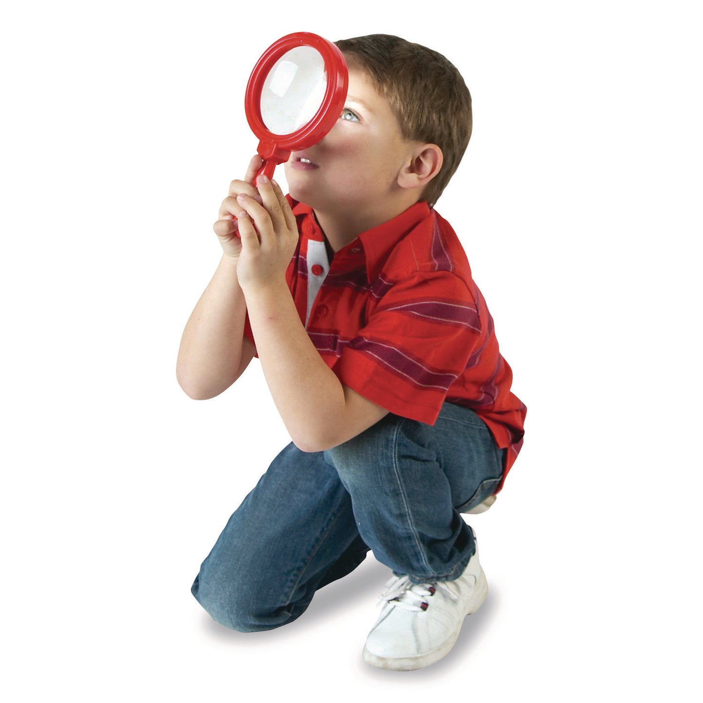 Learning Resources® Jumbo Magnifers Set, 4.5X Plastic Lens, 4.5" dia, Assorted Colors, 6 Magnifiers (LRNLER2774)