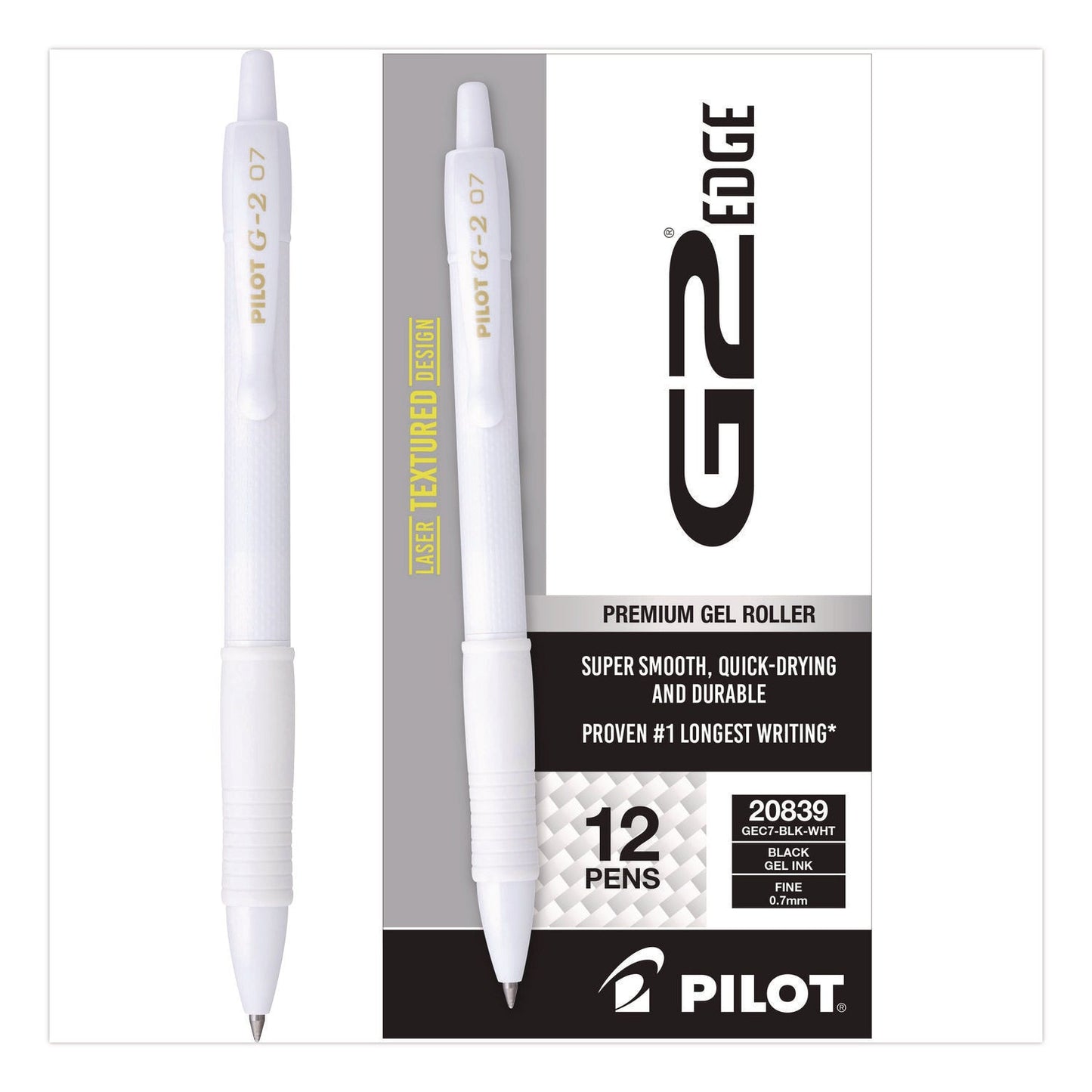 pilot®-g2-edge-premium-gel-roller-pen-retractable-fine-0-7-mm-black-ink-white-barrel-dozen-pil20839_3