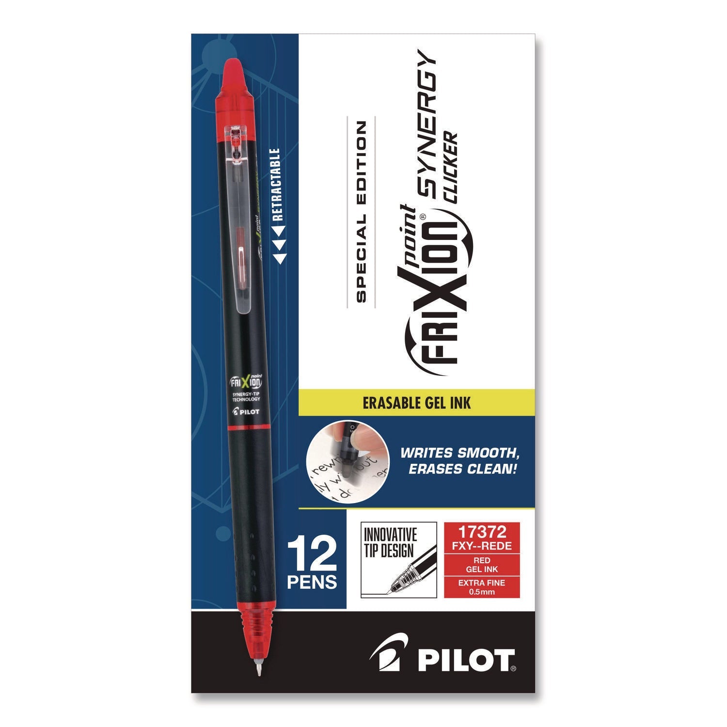 pilot®-frixion-synergy-clicker-erasable-gel-pen-retractable-extra-fine-0-5-mm-red-ink-black-red-barrel-dozen-pil17372_2