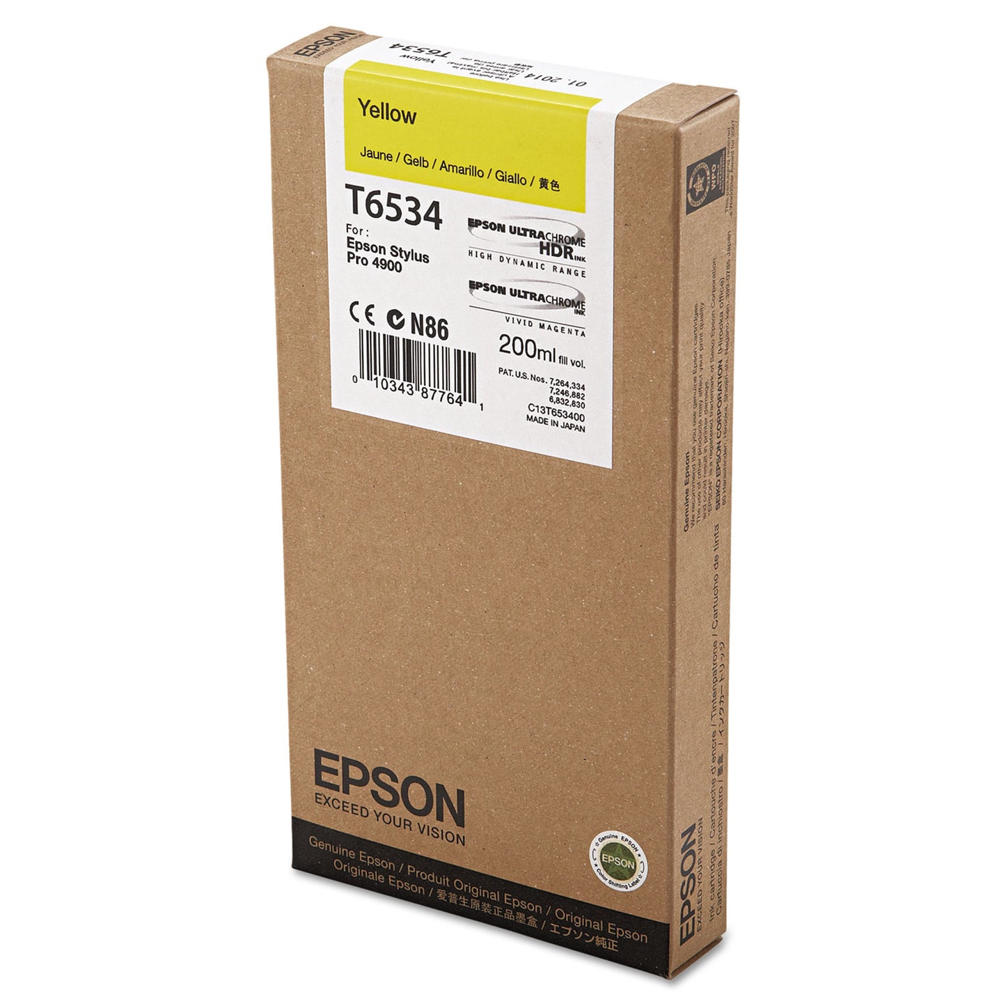 Epson® T653400 UltraChrome HDR Ink, Yellow (EPST653400)