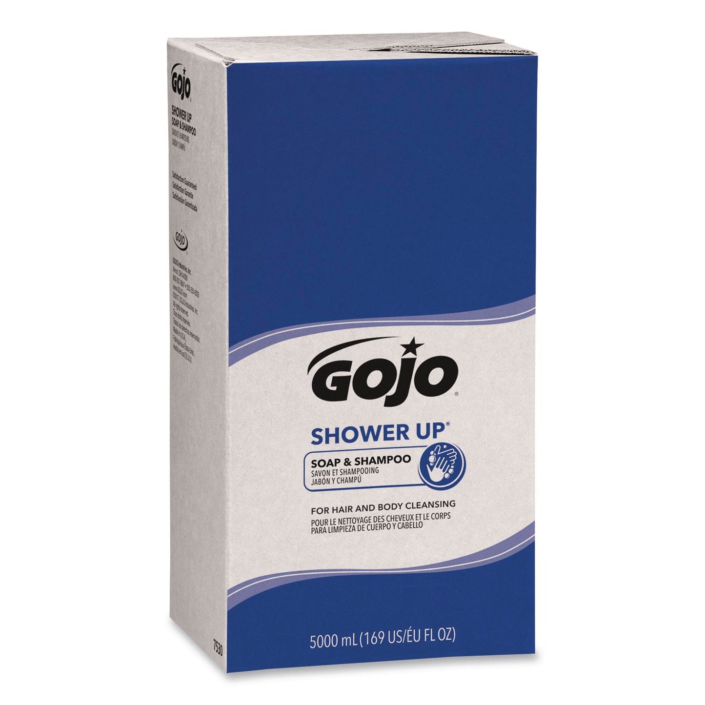 GOJO® SHOWER UP Soap and Shampoo, Clean, 5,000 mL Refill Bag, 2/Carton (GOJ753002CT)