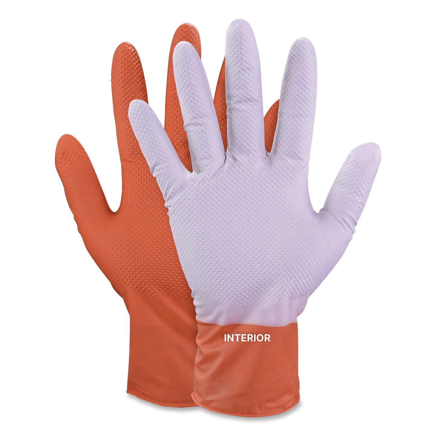 GloveWorks® by AMMEX® Ultra Industrial Flock-Lined Nitrile Disposable Gloves, Medium, 8 mil Thick, 9.06" Long, Orange, 50/Box, 10 Boxes/Carton (AXCGWUOFN44050)