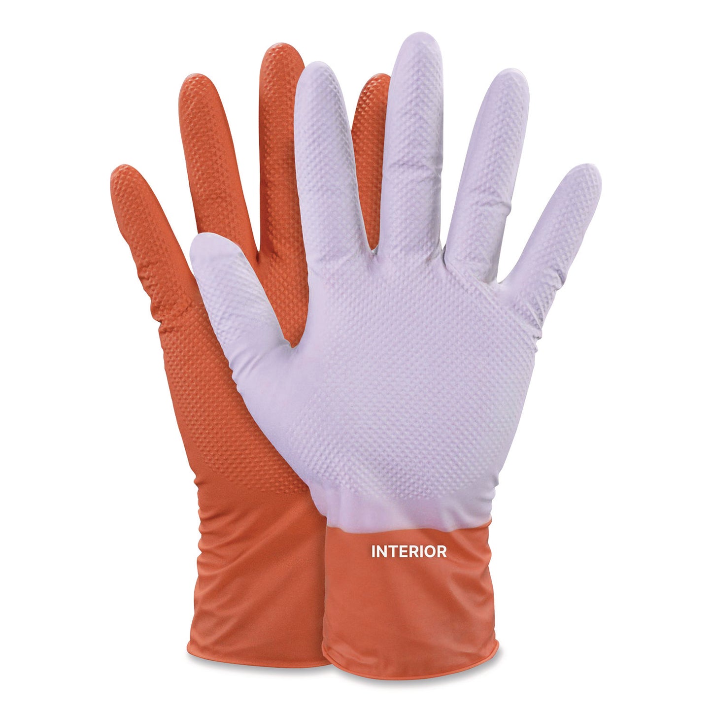 GloveWorks® by AMMEX® Ultra Industrial Flock-Lined Nitrile Disposable Gloves, Medium, 8 mil Thick, 9.06" Long, Orange, 50/Box, 10 Boxes/Carton (AXCGWUOFN44050)