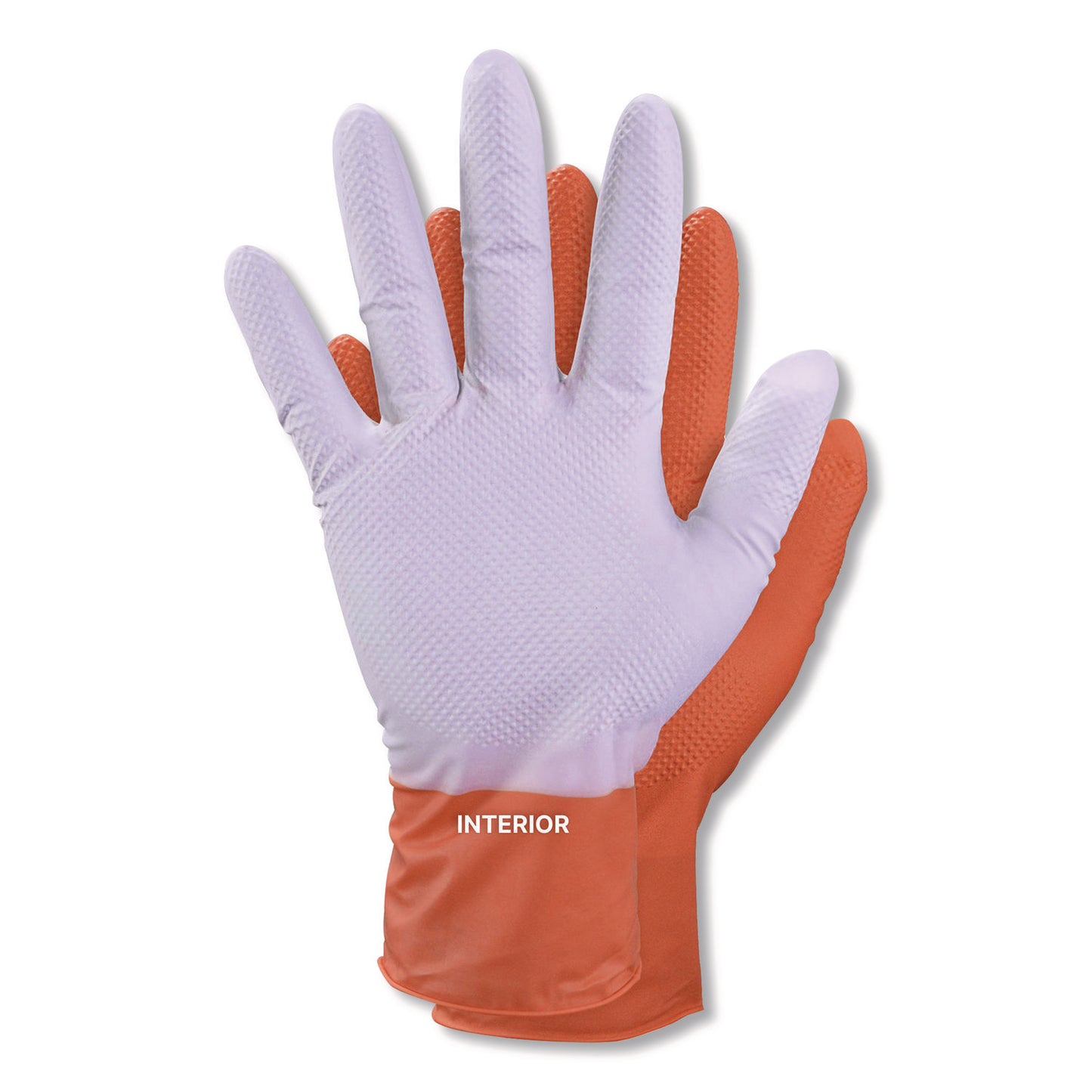 GloveWorks® by AMMEX® Ultra Industrial Flock-Lined Nitrile Disposable Gloves, Medium, 8 mil Thick, 9.06" Long, Orange, 50/Box, 10 Boxes/Carton (AXCGWUOFN44050)