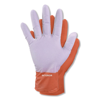 GloveWorks® by AMMEX® Ultra Industrial Flock-Lined Nitrile Disposable Gloves, Medium, 8 mil Thick, 9.06" Long, Orange, 50/Box, 10 Boxes/Carton (AXCGWUOFN44050)