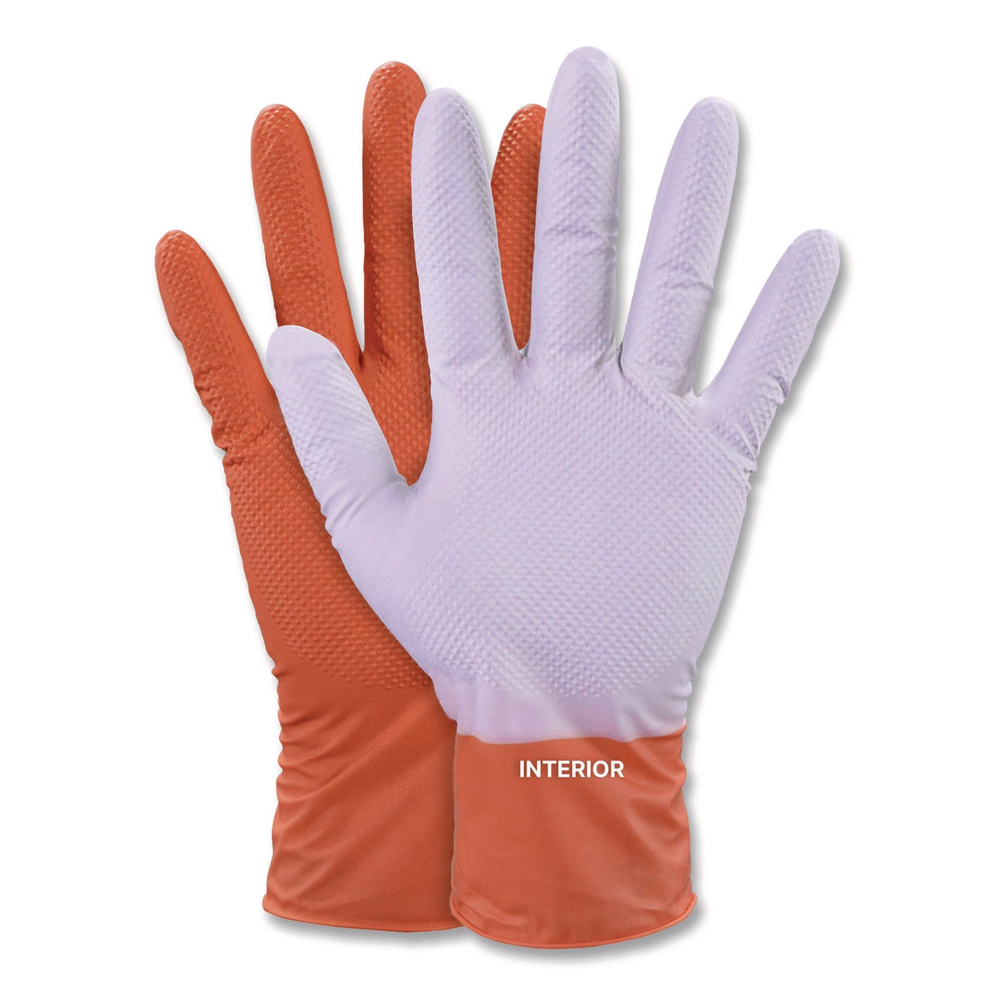 GloveWorks® by AMMEX® Ultra Industrial Flock-Lined Nitrile Disposable Gloves, Large, 8 mil Thick, 9.06" Long, Orange, 50/Box, 10 Boxes/Carton (AXCGWUOFN46050)