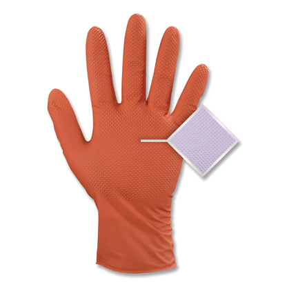 GloveWorks® by AMMEX® Ultra Industrial Flock-Lined Nitrile Disposable Gloves, X-Large, 6 mil Thick, 9.06" Long, Orange, 50/Box, 10 Boxes/Carton (AXCGWUOFN48050)