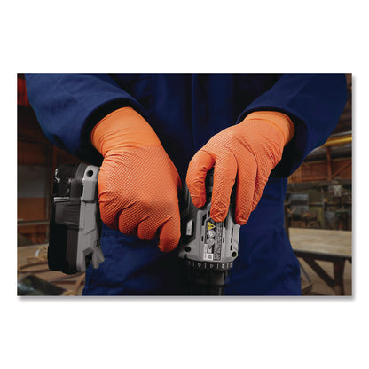 GloveWorks® by AMMEX® Ultra Industrial Flock-Lined Nitrile Disposable Gloves, X-Large, 6 mil Thick, 9.06" Long, Orange, 50/Box, 10 Boxes/Carton (AXCGWUOFN48050)