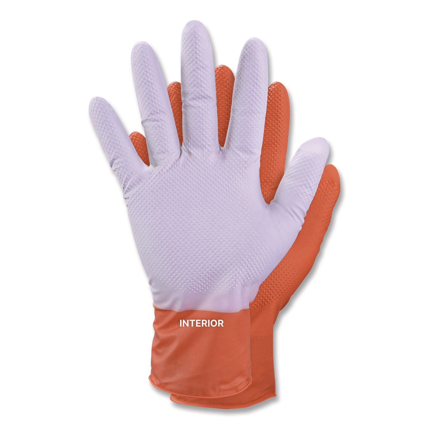 GloveWorks® by AMMEX® Ultra Industrial Flock-Lined Nitrile Disposable Gloves, X-Large, 6 mil Thick, 9.06" Long, Orange, 50/Box, 10 Boxes/Carton (AXCGWUOFN48050)