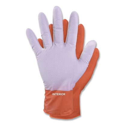 GloveWorks® by AMMEX® Ultra Industrial Flock-Lined Nitrile Disposable Gloves, X-Large, 6 mil Thick, 9.06" Long, Orange, 50/Box, 10 Boxes/Carton (AXCGWUOFN48050)