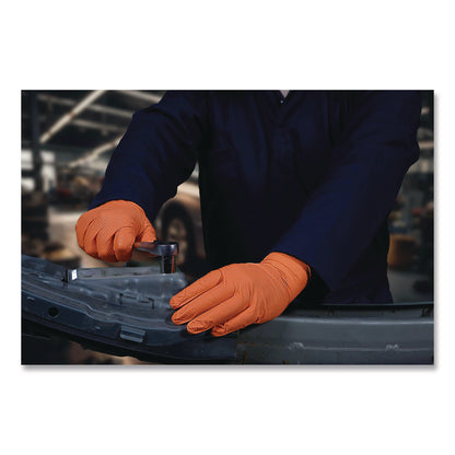 GloveWorks® by AMMEX® Ultra Industrial Flock-Lined Nitrile Disposable Gloves, XX-Large, 6 mil Thick, 9.06" Long, Orange, 50/Box, 10 Boxes/Carton (AXCGWUOFN49050)