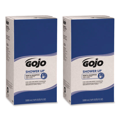 GOJO® SHOWER UP Soap and Shampoo, Clean, 5,000 mL Refill Bag, 2/Carton (GOJ753002CT)