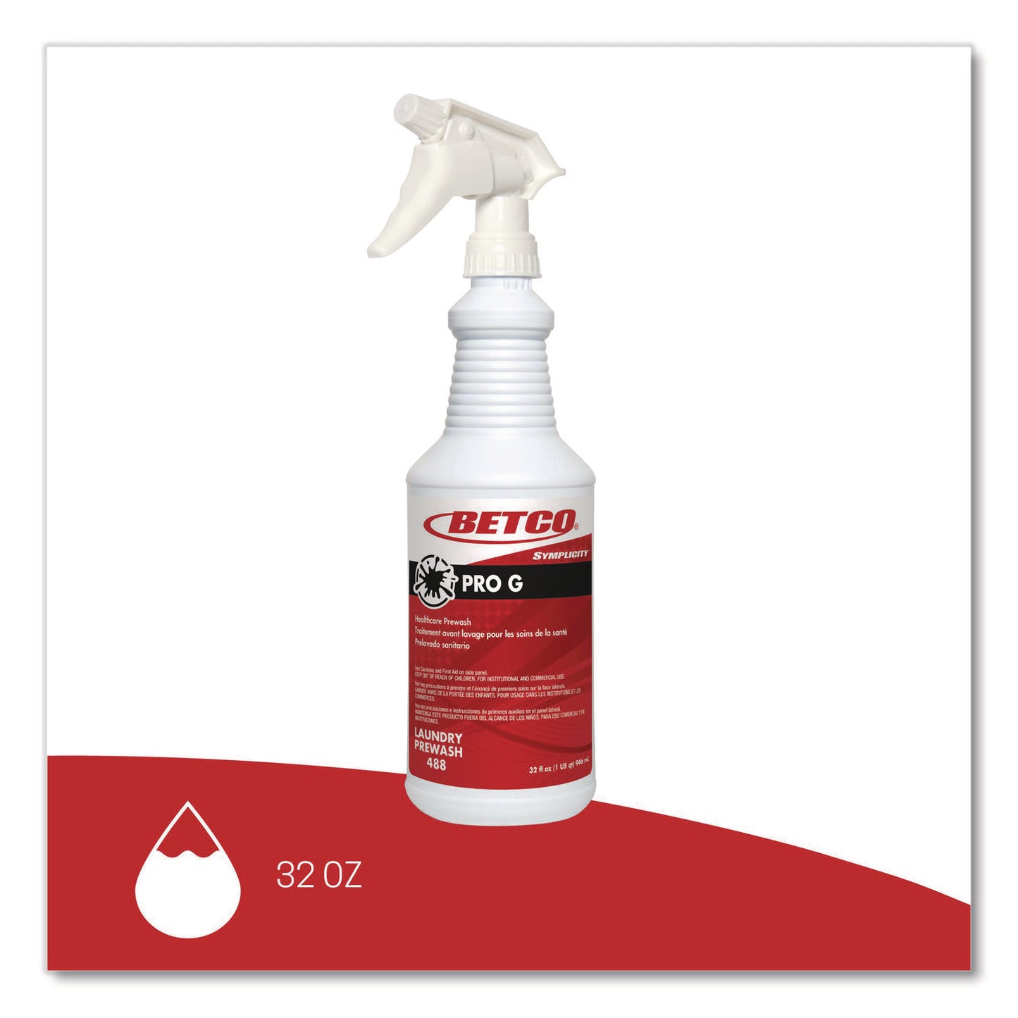 Betco® Simplicity Pro G Healthcare Prewash, 32 oz Spray Bottle, 6/Carton (BET4881600)