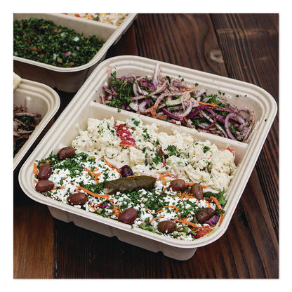 World Centric® Fiber Catering Pans, 3 Compartments, 10.3 x 2.8 x 12.8, Paper, Natural, 200/Carton (WORCASC104TLLF)