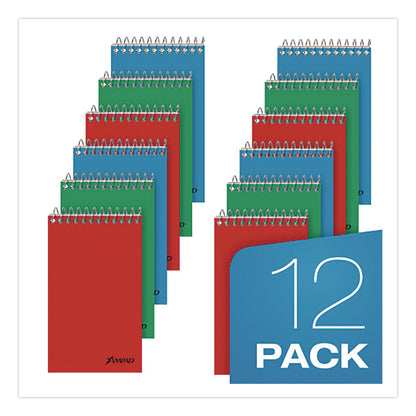 Ampad® Memo Pads, Assorted Cover Colors, Narrow Rule, (60) White 3 x 5 Sheets, Dozen (AMP25087)