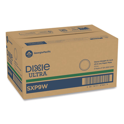 Dixie® Ultra® Heavy-Weight Paper Plates, 8.5" dia, 125/Pack, 4 Packs/Carton (DXESXP9W)