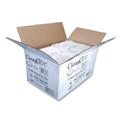 SCT® ChampWare Molded Fiber Tableware, Square Molded Fiber Plate, 8" x 8", White, 125 Plates/Sleeve, 4 Sleeves/Carton (SCH18630WPF)