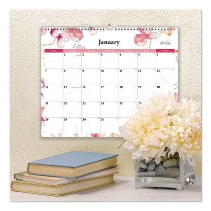 Blue Sky® Lindley Monthly Wall Calendar, Floral Artwork, 15 x 12, White/Pink/Red Sheets, 12-Month (Jan to Dec): 2026 (BLS117888)