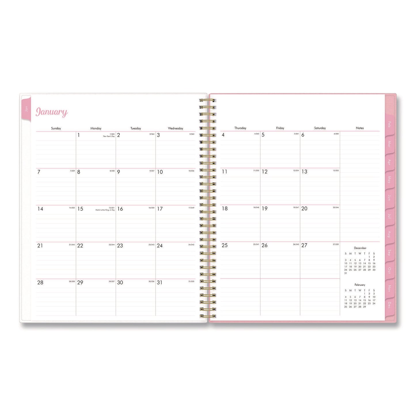 Blue Sky® Mimi Pink Weekly/Monthly Planner, Floral Artwork, 11 x 8.5, Pink/Blue/Rose Cover, 12-Month (Jan to Dec): 2026 (BLS137264)