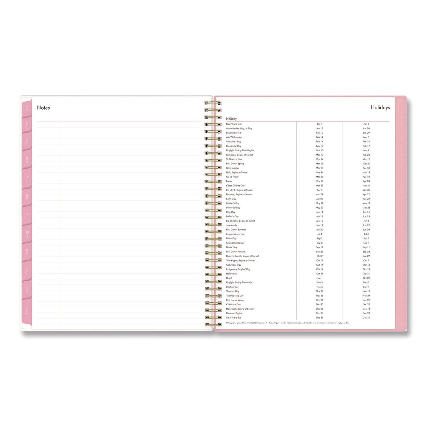 Blue Sky® Mimi Pink Weekly/Monthly Planner, Floral Artwork, 11 x 8.5, Pink/Blue/Rose Cover, 12-Month (Jan to Dec): 2026 (BLS137264)