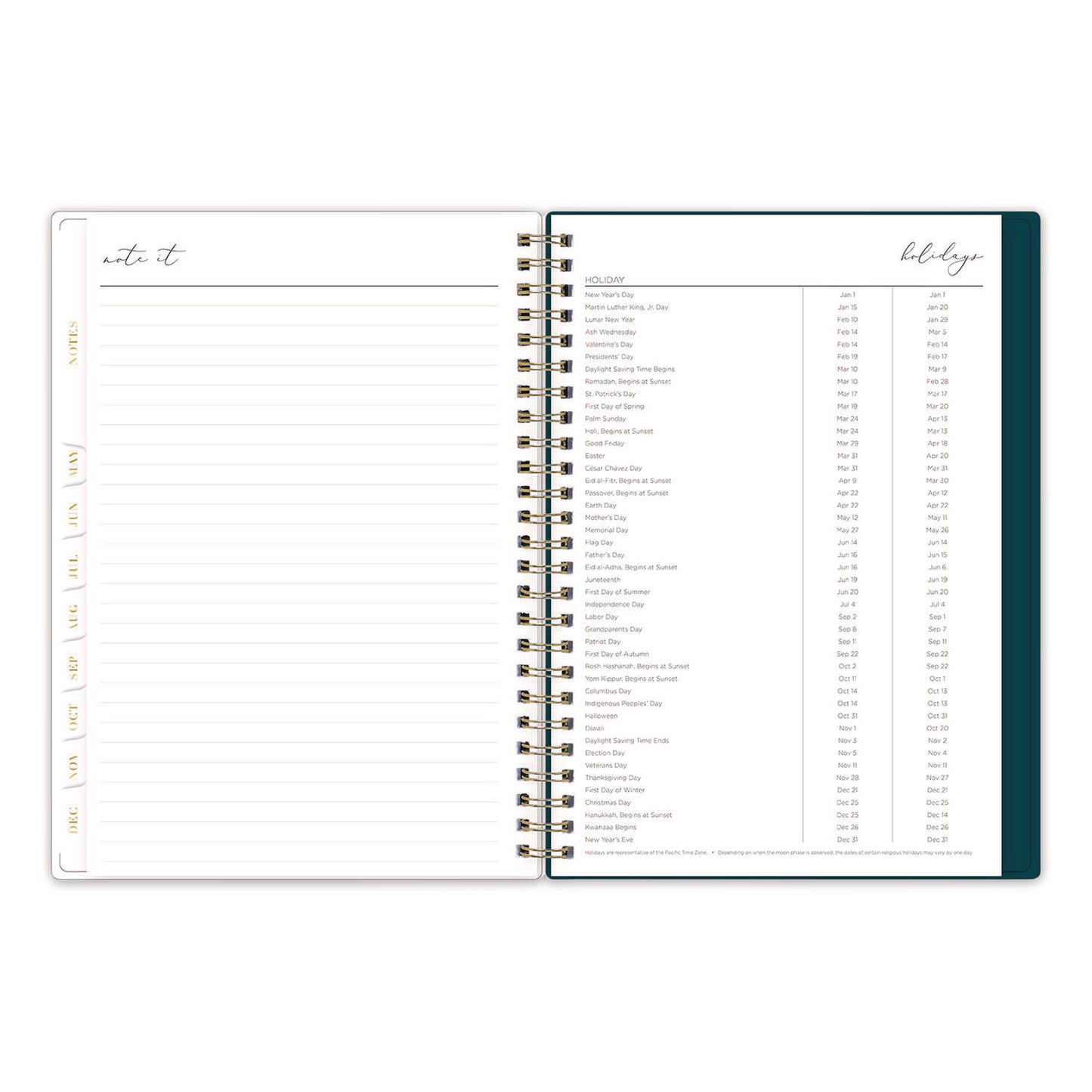 Blue Sky® Life Note-It Dania Weekly/Monthly Planner, Floral Artwork, 8.63 x 5.88, Teal/Pink/Blue Cover, 12-Month (Jan to Dec): 2026 (BLS139478)