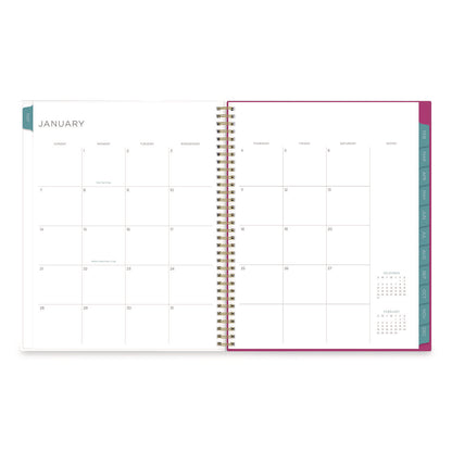 Blue Sky® Kelly Ventura Magenta Bloom Weekly/Monthly Planner, Floral Artwork, 11 x 8.5, Multicolor Cover, 12-Month (Jan to Dec): 2026 (BLS140945)