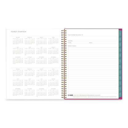 Blue Sky® Kelly Ventura Magenta Bloom Weekly/Monthly Planner, Floral Artwork, 11 x 8.5, Multicolor Cover, 12-Month (Jan to Dec): 2026 (BLS140945)
