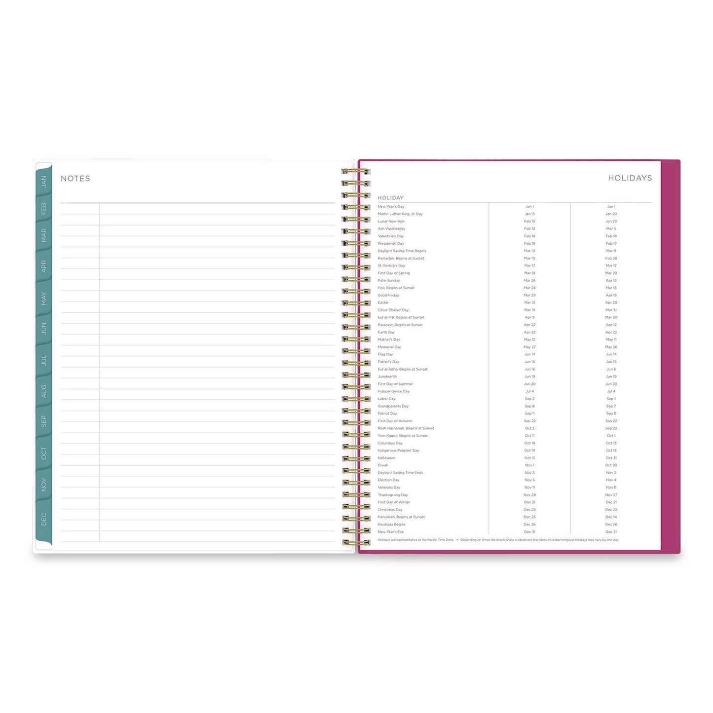 Blue Sky® Kelly Ventura Magenta Bloom Weekly/Monthly Planner, Floral Artwork, 11 x 8.5, Multicolor Cover, 12-Month (Jan to Dec): 2026 (BLS140945)