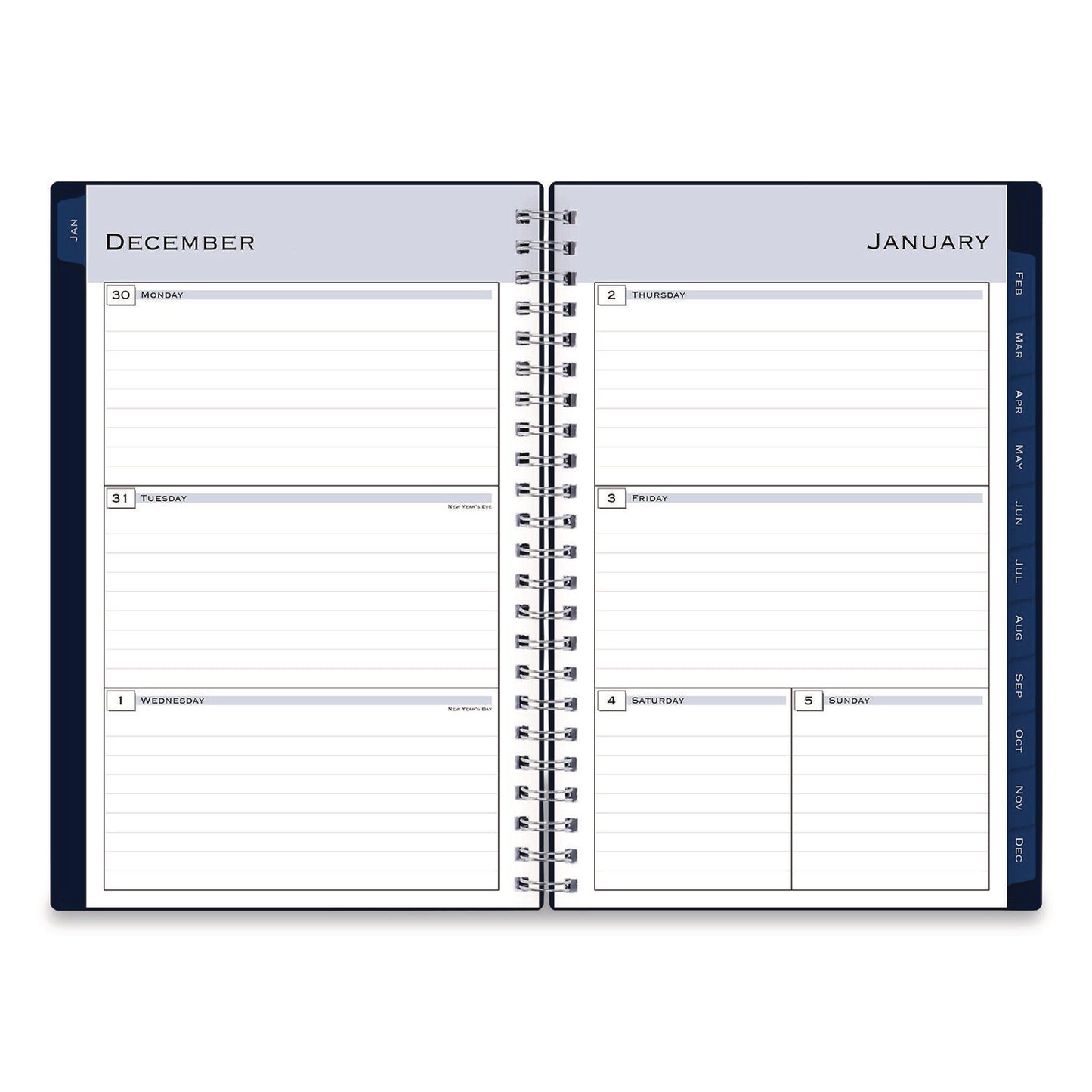 Blue Sky® Passages Weekly/Monthly Planner, 8 x 5, Navy Cover, 12-Month (Jan to Dec): 2026 (BLS148657)