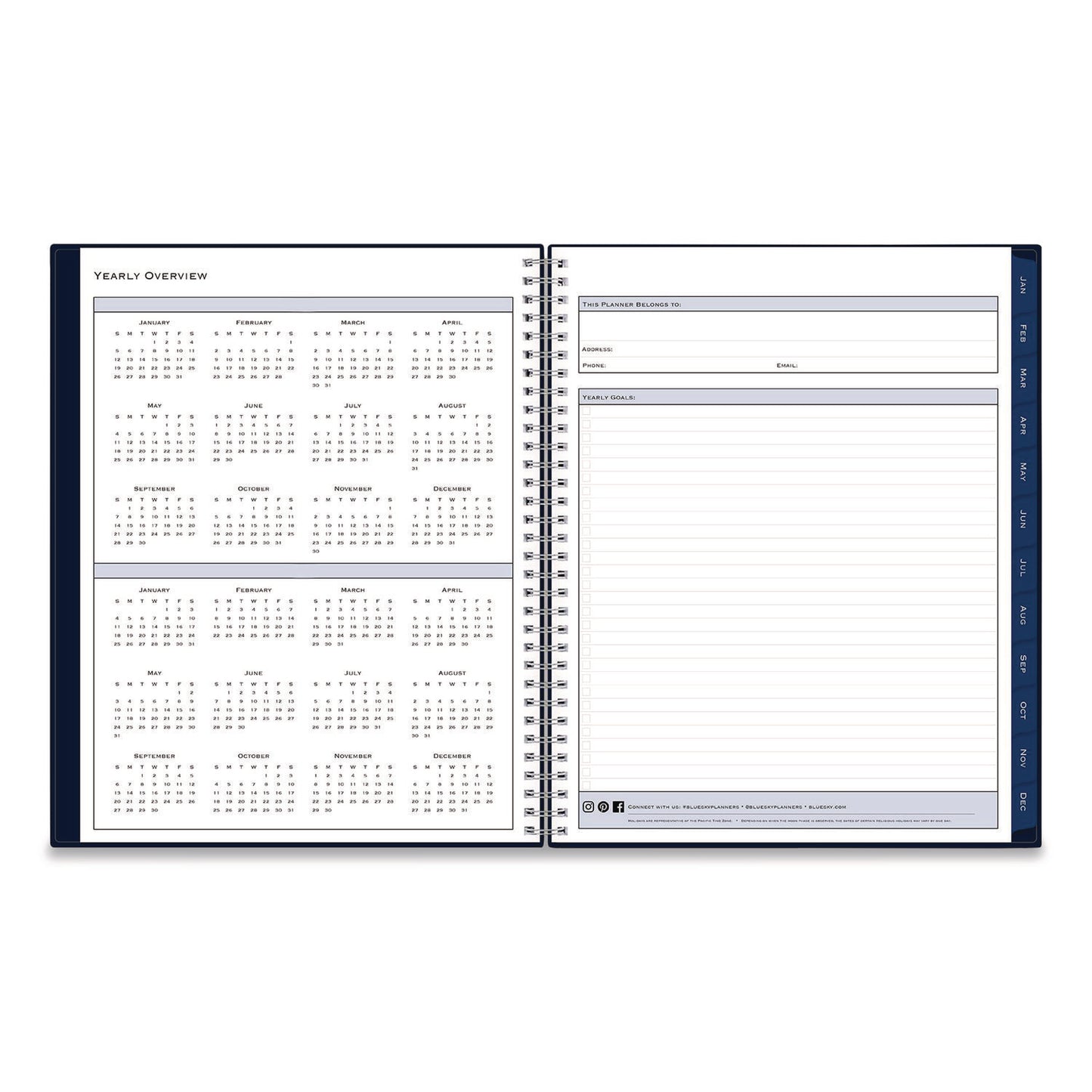 Blue Sky® Passages Weekly Appointment Book and Monthly Planner, 11 x 8.5, Navy Cover, 12-Month (Jan to Dec): 2026 (BLS148658)