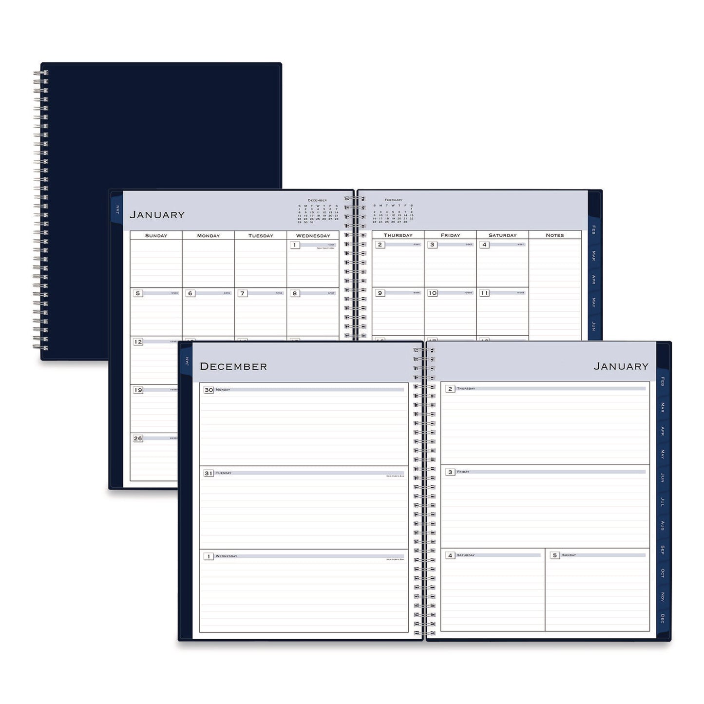 Blue Sky® Passages Weekly/Monthly Planner, 11 x 8.5, Navy Cover, 12-Month (Jan to Dec): 2026 (BLS148659)