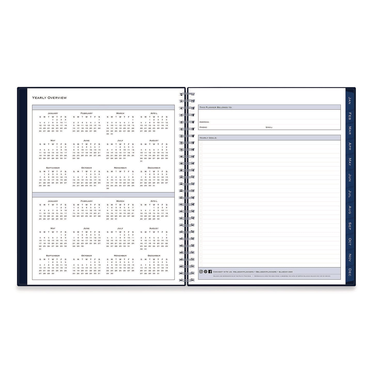 Blue Sky® Passages Monthly Planner, 10 x 8, Navy Cover, 12-Month (Jan to Dec): 2026 (BLS148660)