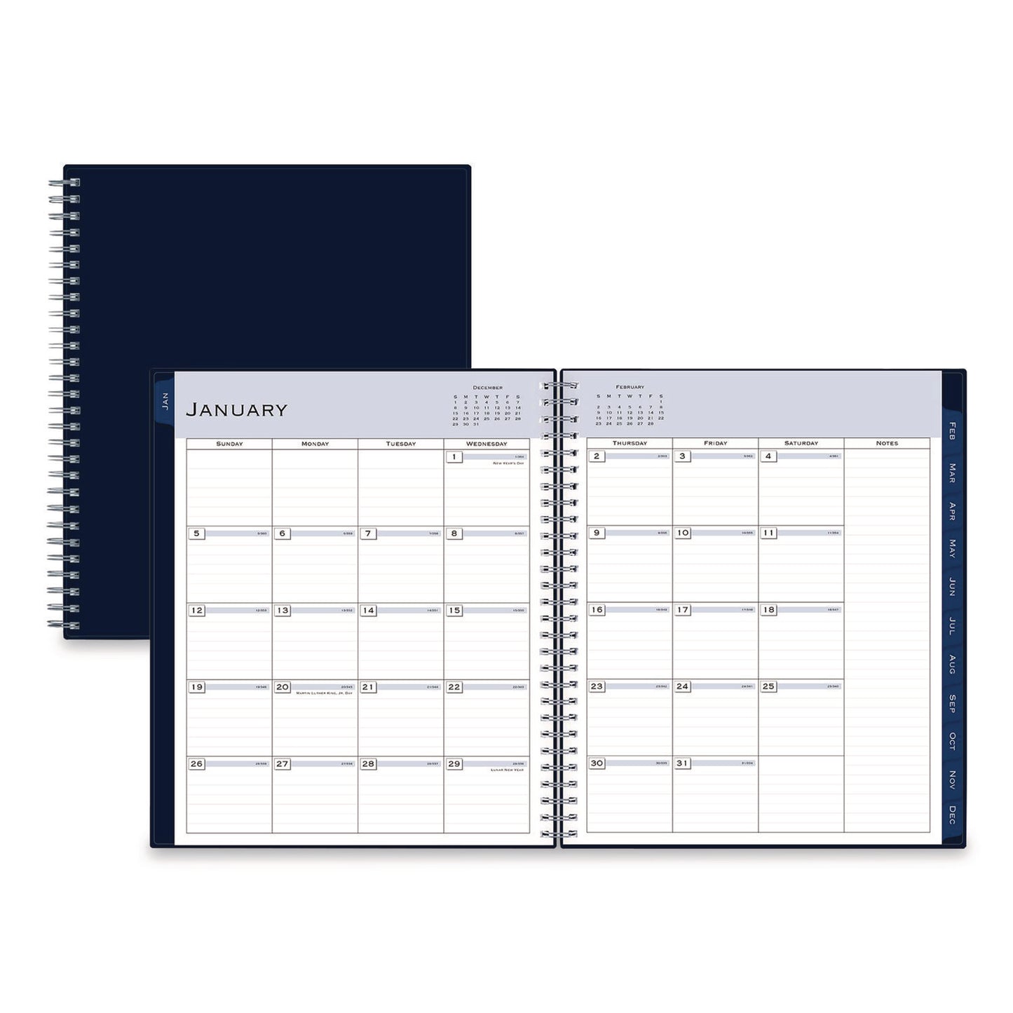 Blue Sky® Passages Monthly Planner, 10 x 8, Navy Cover, 12-Month (Jan to Dec): 2026 (BLS148660)