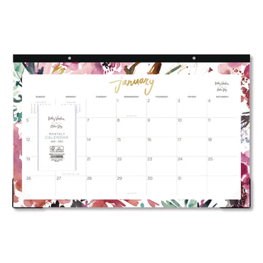 Blue Sky® Kelly Ventura Magenta Bloom Desk Pad Calendar, 17 x 11, Floral Artwork, White/Multicolor Sheets, 12-Month (Jan to Dec): 2026 (BLS149057)