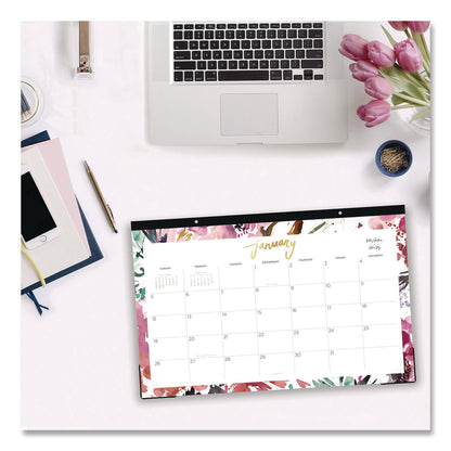 Blue Sky® Kelly Ventura Magenta Bloom Desk Pad Calendar, 17 x 11, Floral Artwork, White/Multicolor Sheets, 12-Month (Jan to Dec): 2026 (BLS149057)
