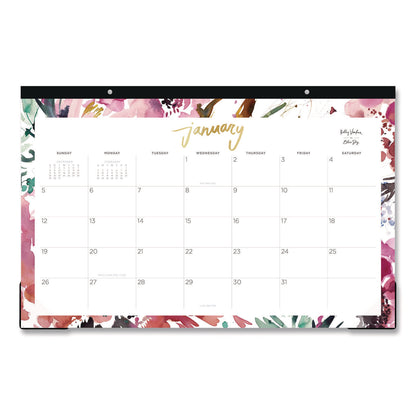 Blue Sky® Kelly Ventura Magenta Bloom Desk Pad Calendar, 17 x 11, Floral Artwork, White/Multicolor Sheets, 12-Month (Jan to Dec): 2026 (BLS149057)