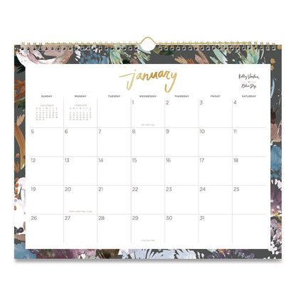 Blue Sky® Midnight Garden Monthly Wall Calendar, 15 x 12, Floral Artwork, White/Multicolor Sheets, 12-Month (Jan to Dec): 2026 (BLS149058)
