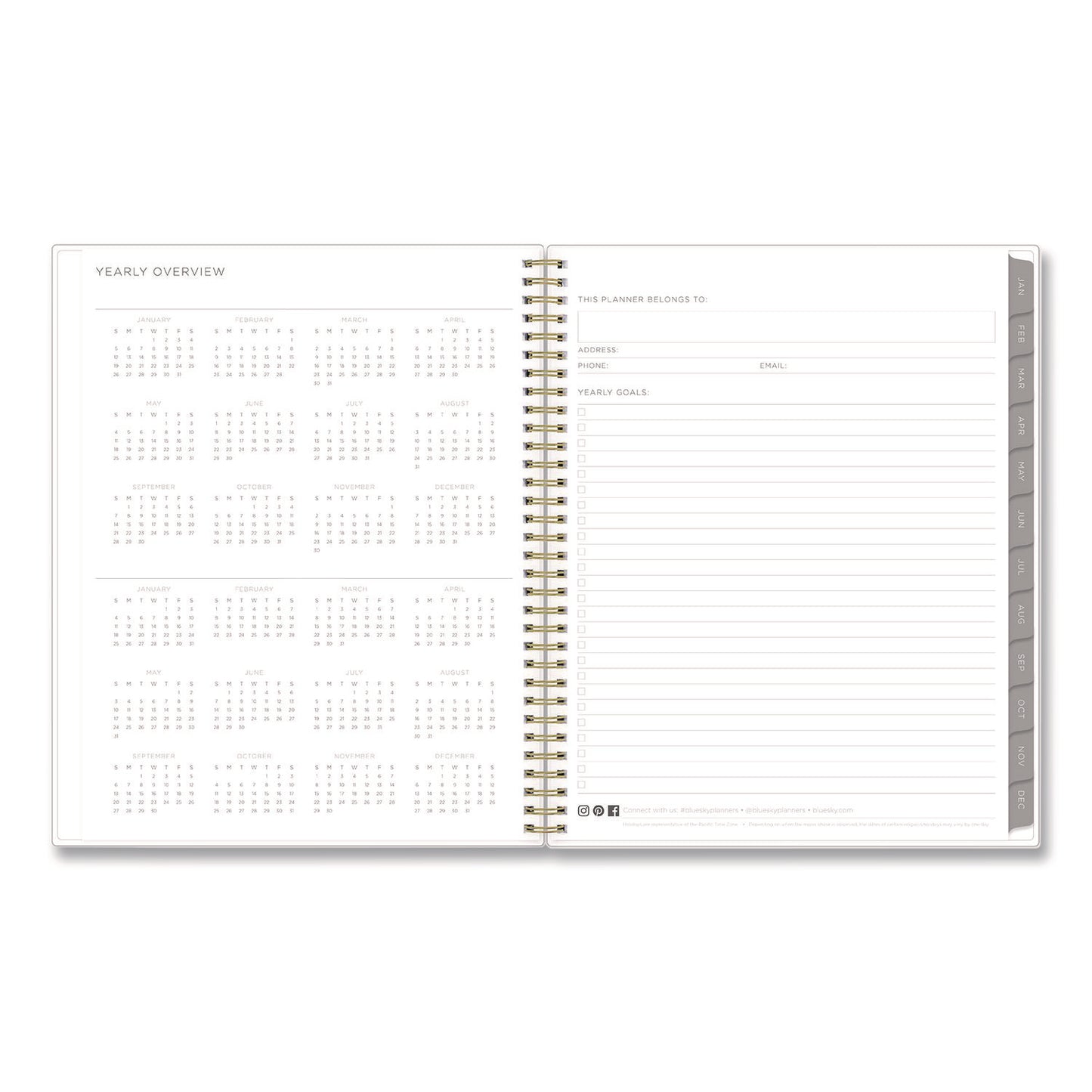 Blue Sky® Mimosa Weekly/Monthly Planner, 11 x 8.5, Floral Artwork, Yellow/Green/White Cover, 12-Month (Jan to Dec): 2026 (BLS149059)