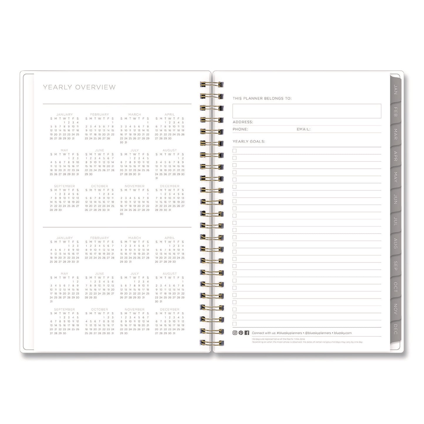 Blue Sky® Mimosa Weekly/Monthly Planner, 8 x 5, Lemon Artwork, Yellow/Green/White Cover, 12-Month (Jan to Dec): 2026 (BLS149061)