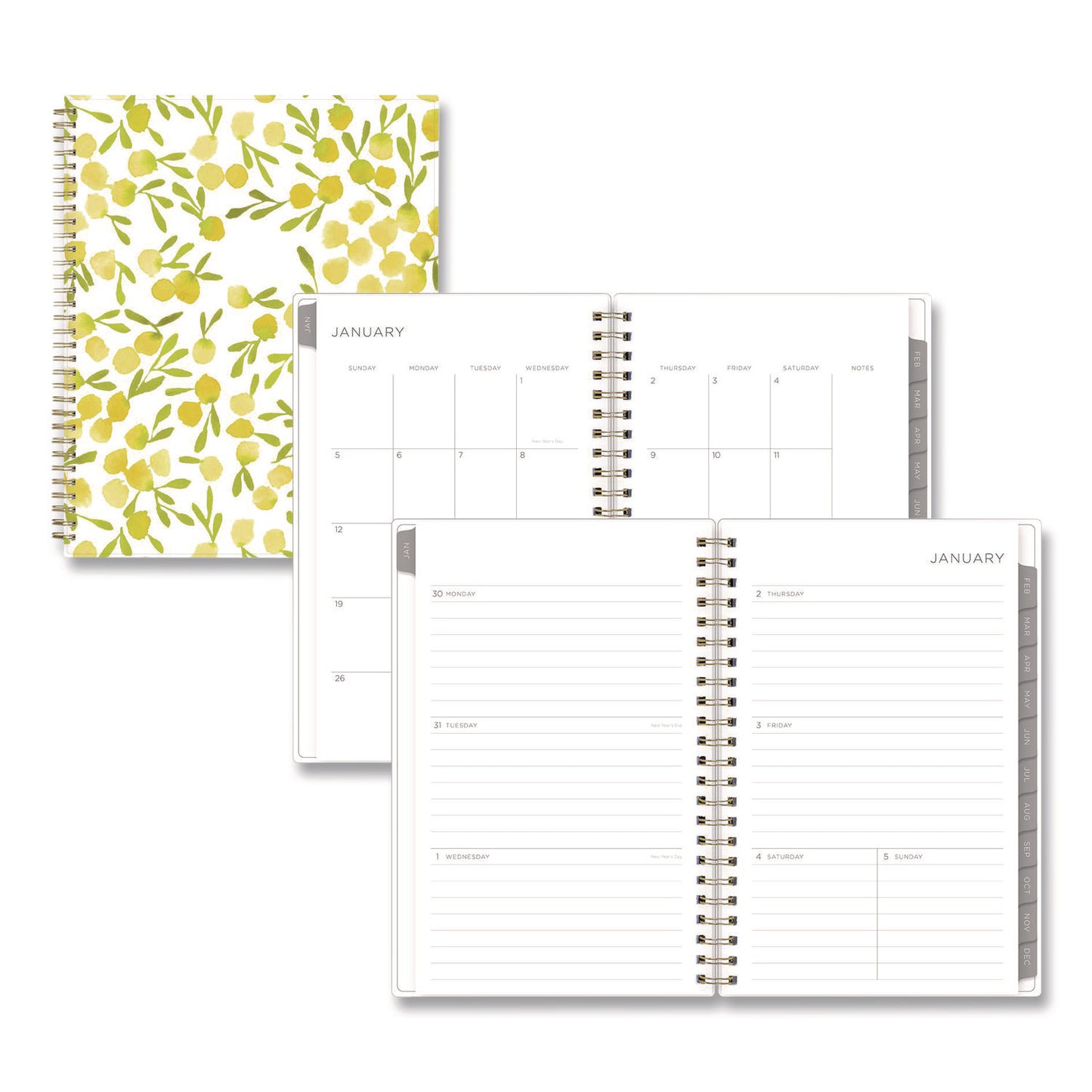 Blue Sky® Mimosa Weekly/Monthly Planner, 8 x 5, Lemon Artwork, Yellow/Green/White Cover, 12-Month (Jan to Dec): 2026 (BLS149061)