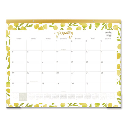 Blue Sky® Mimosa Monthly Desk Pad Calendar, 22 x 17, Lemon Artwork, White/Yellow/Green Sheets, 12-Month (Jan to Dec): 2026 (BLS149063)