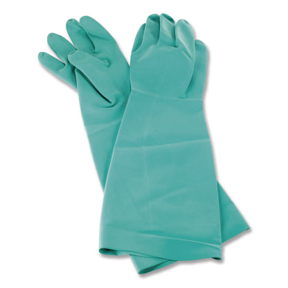 San Jamar® Nitrile Dishwashing Gloves, 21" Long, Medium, Green, Pair (SJM19NUM)