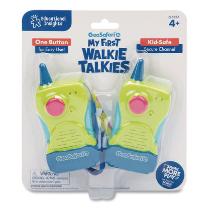Educational Insights® My First Walkie Talkies, Range: 300 ft, 8.9 x 7 x 1.2, Multicolor, 2 Walkie Talkies (EII5133)