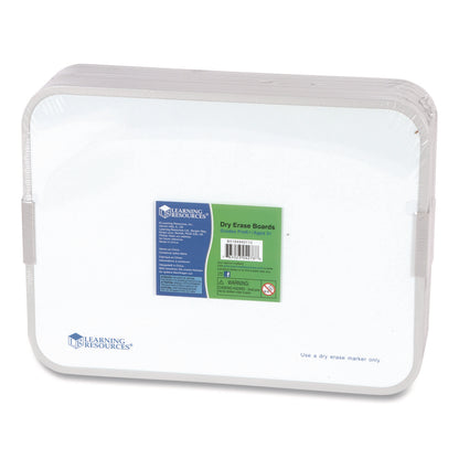Learning Resources® Dry Erase Boards, 9" x 12", White Surface, 10 Boards (LRNLER4278)