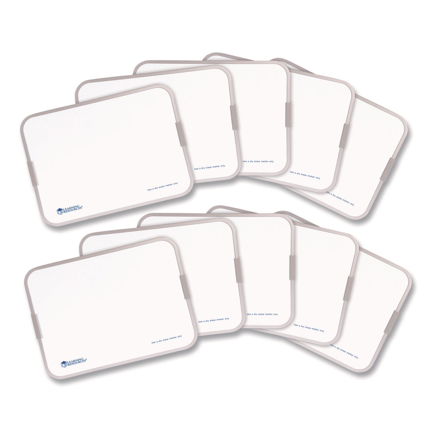 Learning Resources® Dry Erase Boards, 9" x 12", White Surface, 10 Boards (LRNLER4278)