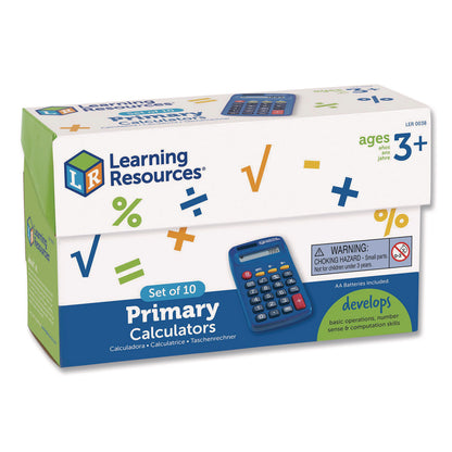 Learning Resources® Primary Calculator, 8-Digit, LCD, 10 Calculators (LRNLER0038)