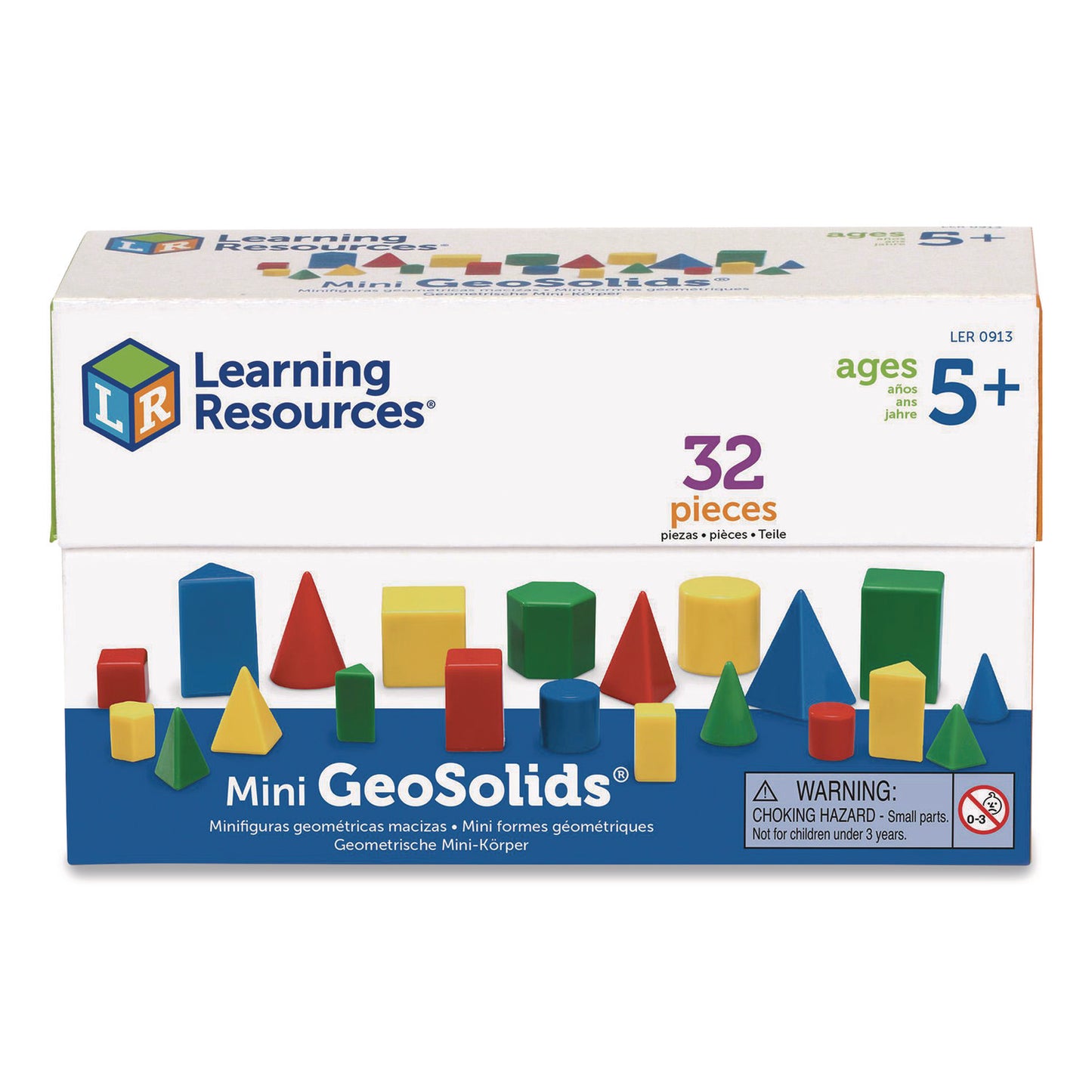 Learning Resources® Mini GeoSolids, Grades K to 5, 32 Pieces (LRNLER0913)