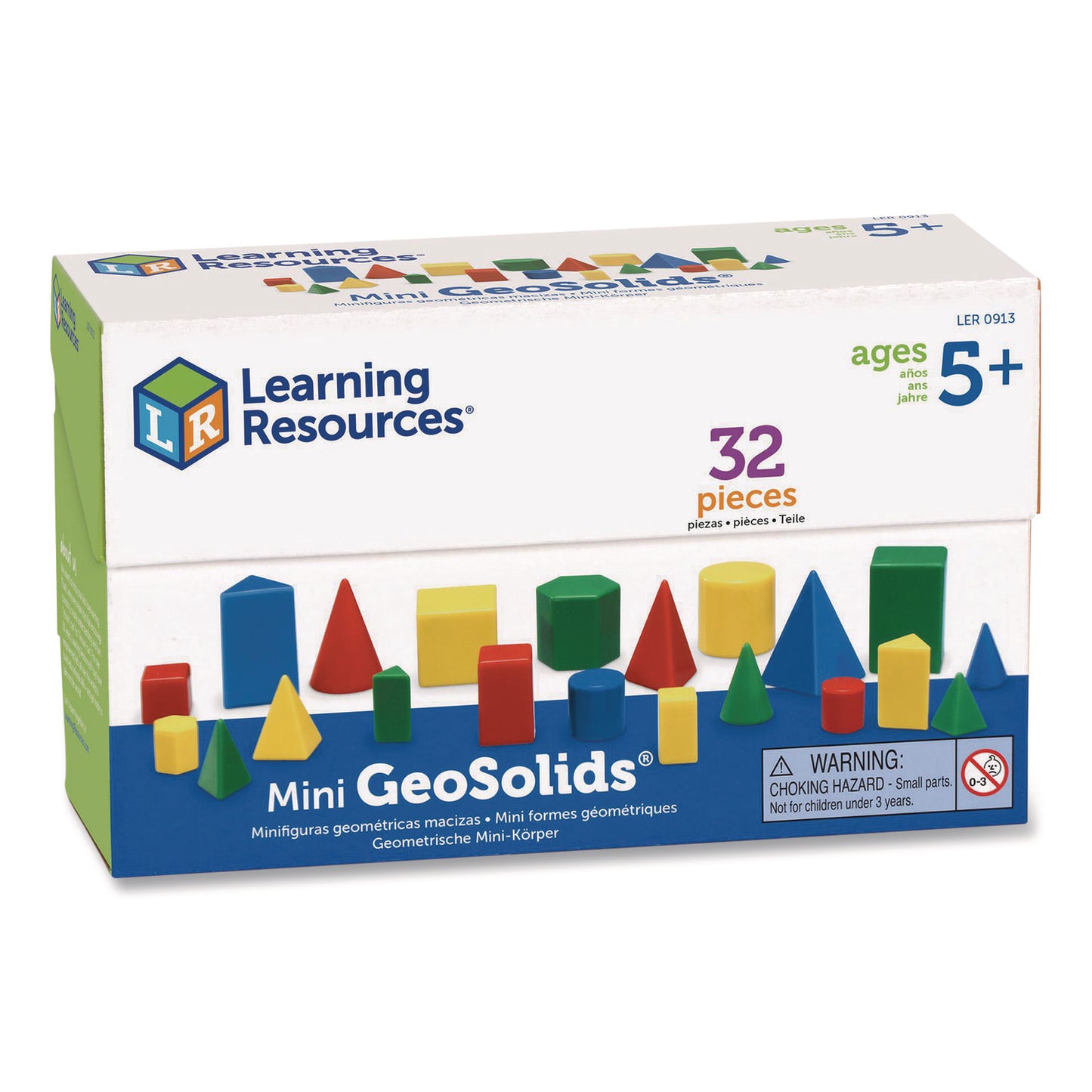 Learning Resources® Mini GeoSolids, Grades K to 5, 32 Pieces (LRNLER0913)